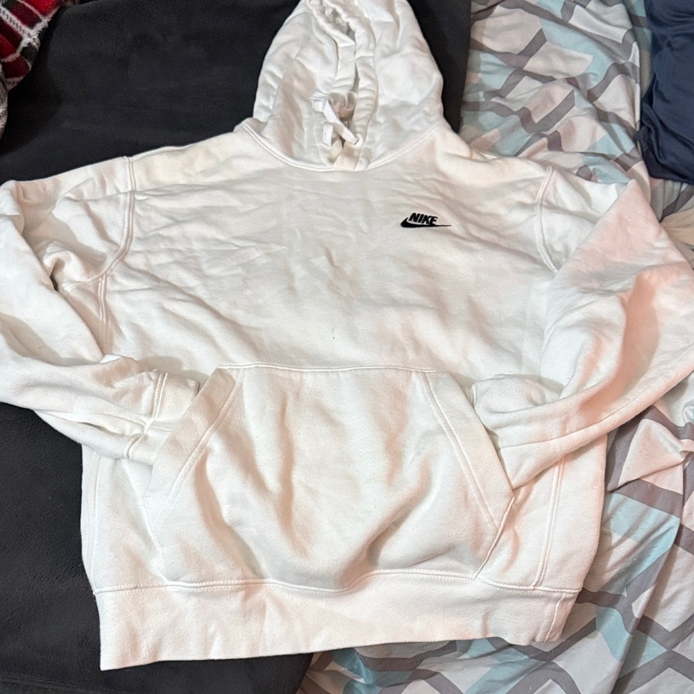 Nike Women's White Hoodie Sweater